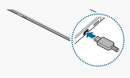 Connect cable to phone