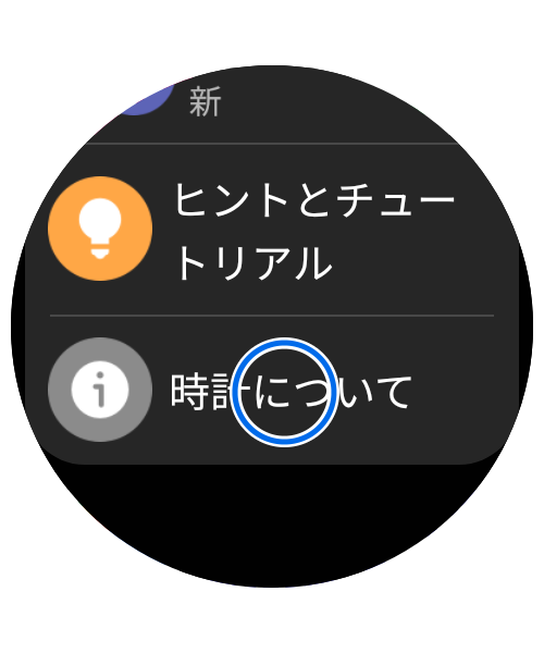 「時計について(バンドについて)」をタップします。