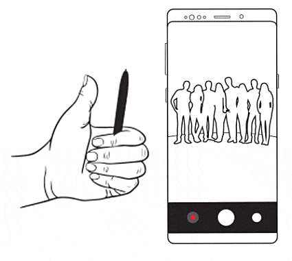 (Galaxy) Sペンをカメラのシャッターとして使用する方法を教えてください。
