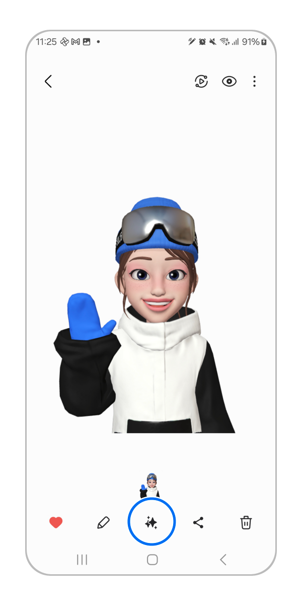 編集したい写真をギャラリーで開き、「AIアイコン」をタップします。