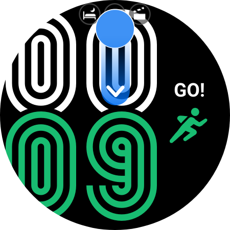 時計の画面で画面を上から下にスワイプし、クイックパネルを表示させます。