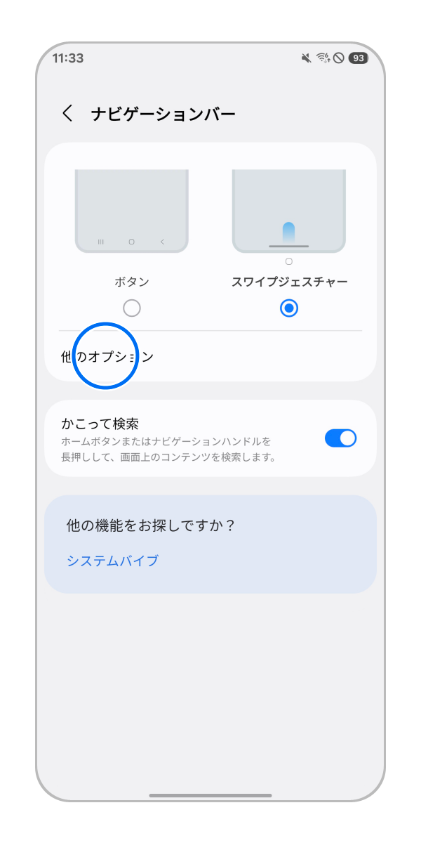 「他のオプション」をタップします。