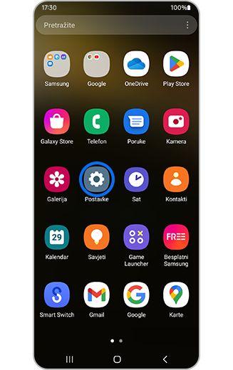 Prikaz ikone za postavke.