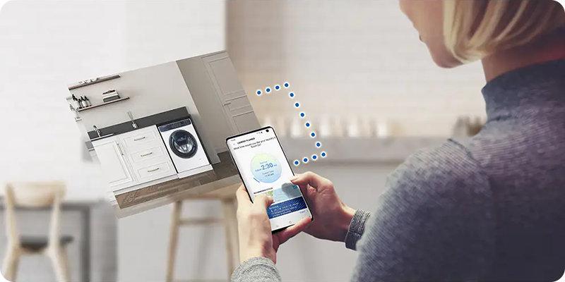 Управление стиральной машиной через приложение SmartThings на смартфоне