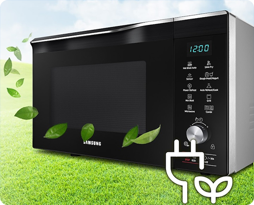 Микроволновая печь с символом эко-режима