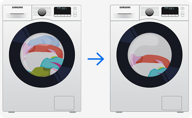 Уменьшение загрузки барабана