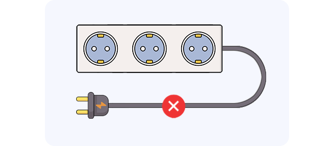 Не используйте удлинитель