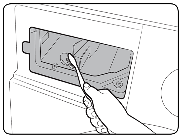 Помойте нишу для лотка