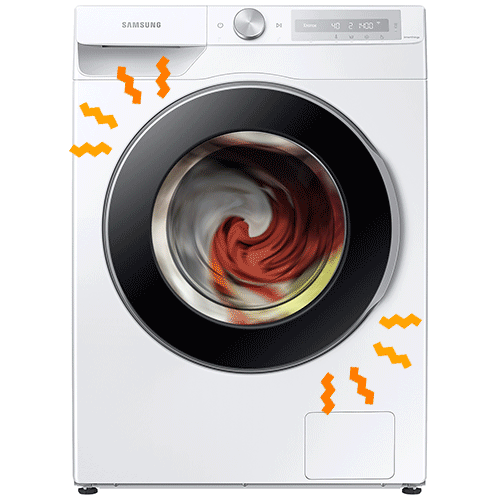 Анимация шума стиральной машины при работе.