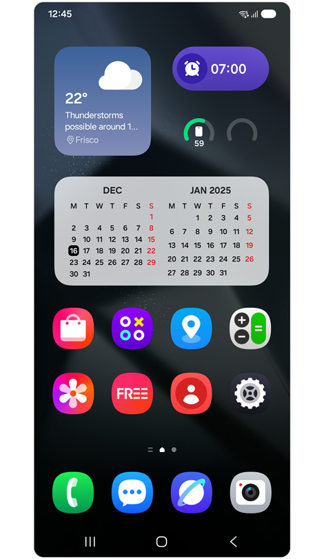 Главный экран в портретной ориентации.