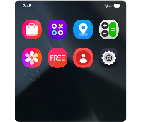 Большие иконки приложений.