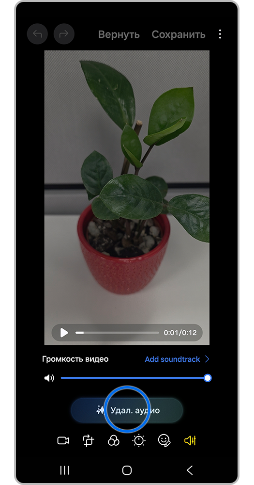 Кнопка "Удаление аудио"