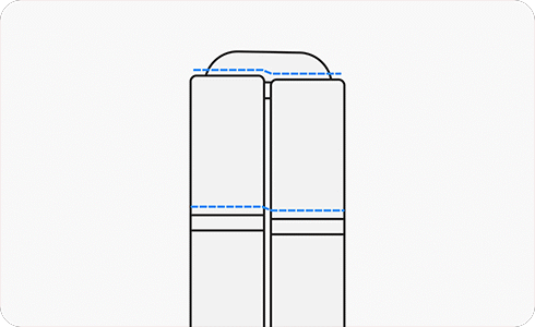 Половины смартфона на разных уровнях при закрытом состоянии