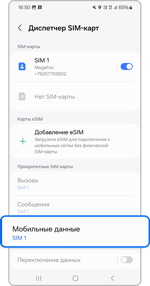 Экран смартфона, Мобильные данные