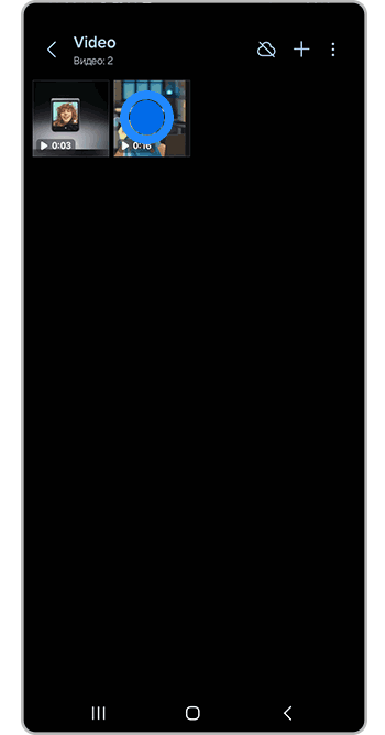 Выбор видео в Галерее