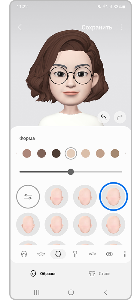 Выберите форму лица