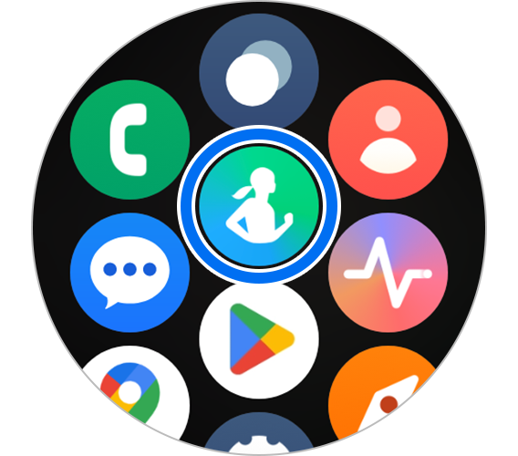 Selecting Samsung Health app
