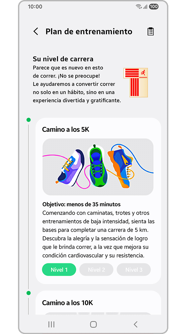 Displaying Training plan