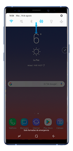 Despliegue el panel de notificaciones