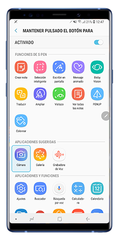 Seleccione una aplicación de la lista