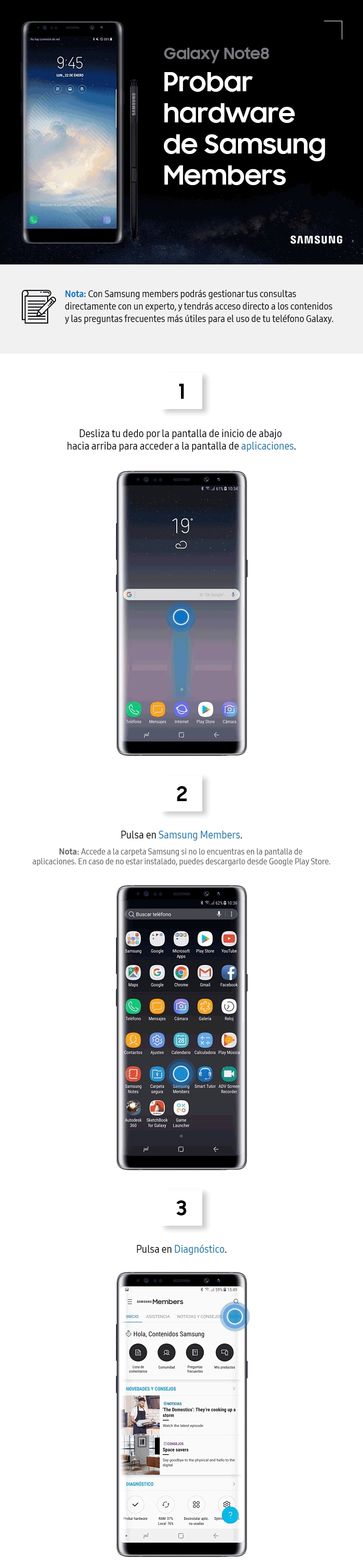 Probar hardware de samsung members