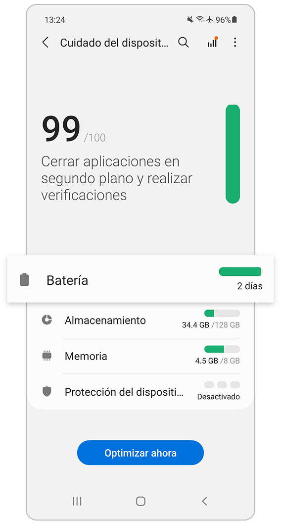 Cuidado del dispositivo Batería