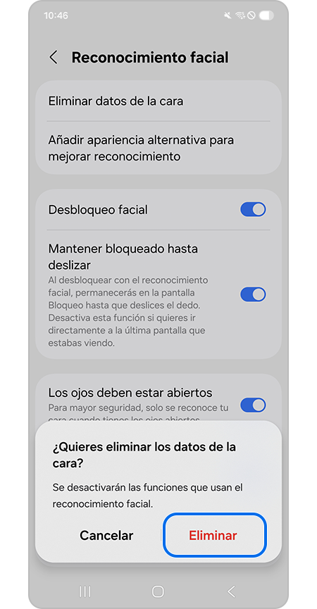 Pulsar el botón Eliminar