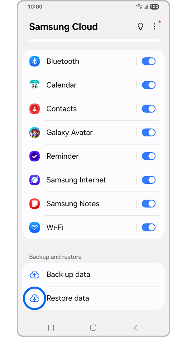 Samsung Cloud home screen