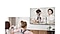 A girl and her mother are sitting on a sofa in front of the TV. The girl is watching a educational show on TV while her mother is doing something else on her Galaxy.
