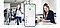 Kids are running down a hallway. A woman in a distant location is checking her phone to see their whereabouts using the Samsung Find app. The Galaxy smartphone displays a map showing the children's location through the app.