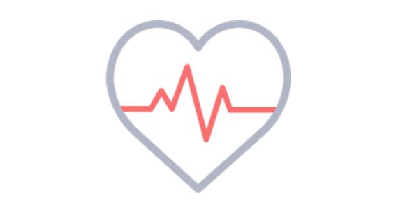 icon including heart beat in heart