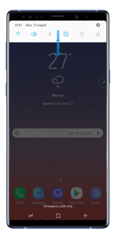Drop down notification panel