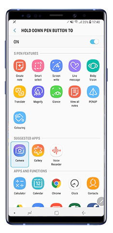 Select an app from the list