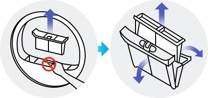 open the dryer filter upwards and remove the internal filter from the external filter