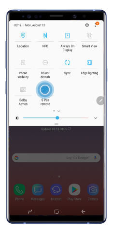 Tap the S Pen remote icon