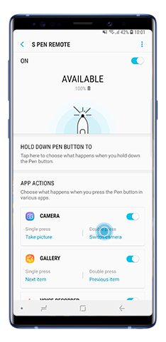 Tap more in the S Pen remote menu