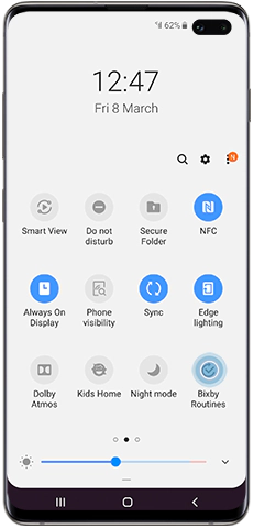 Tap the Bixby Routines icon to switch it on