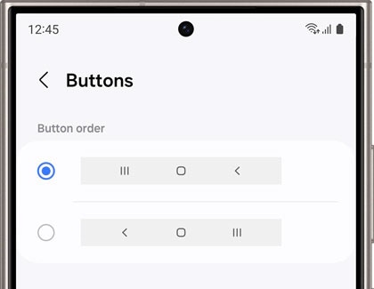 View of the navigation bar displayed and highlighted on a Galaxy device.