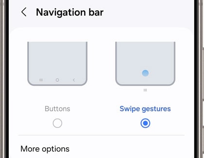 View of the navigation bar displayed and highlighted on a Galaxy device.