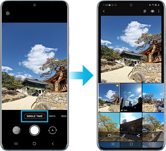 image of Galaxy S20 device using Single Take
