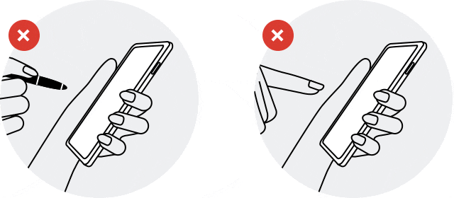 GIF image of pressing the device