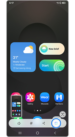 Select from screenshot toolbar