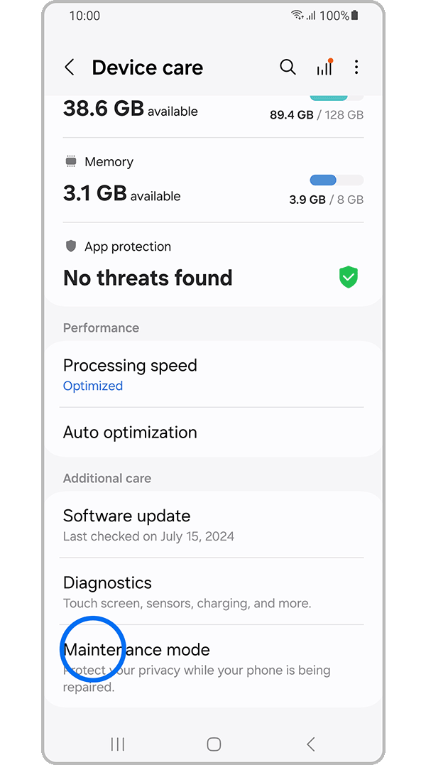 3.- Touch Maintenance Mode.