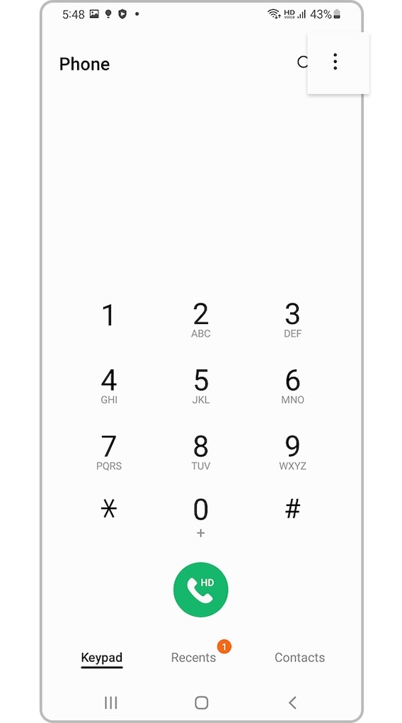 Open Phone app and tap More