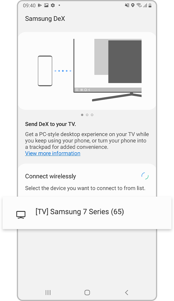 using Samsung DeX step 3