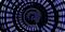 There are purple and blue dots formed in swirling shape on a space background.