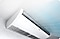 A Samsung ceiling-mounted air conditioner is installed where the wall meets the ceiling, providing fresh air to the room.