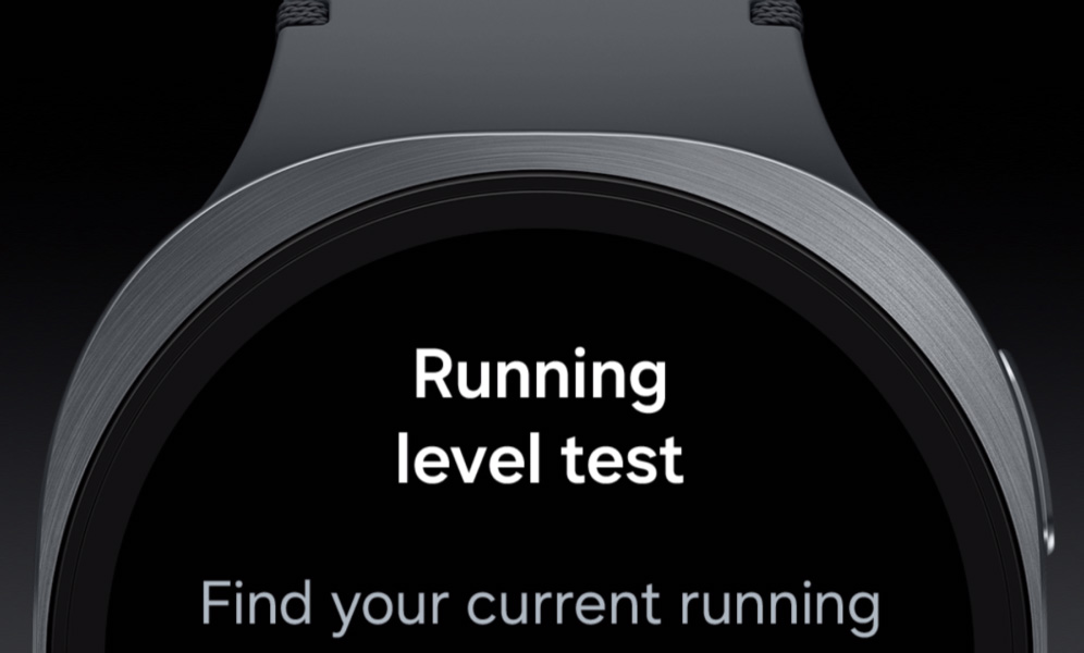 Samsung Galaxy Watch 8 highlighting its running coach feature with real-time feedback for better training results.