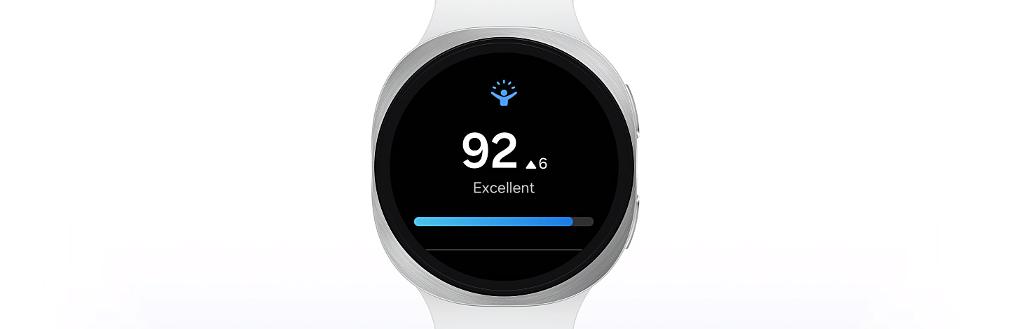 Samsung Galaxy Watch 8 presenting sleep energy score feature, analyzing sleep patterns to boost daily vitality.