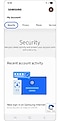Tapping security settings